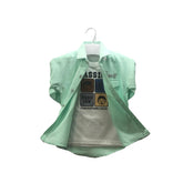 Boys Green Shirt & White Sando